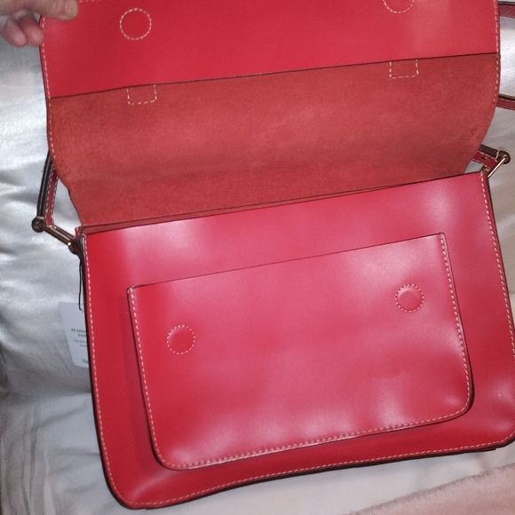 kate spade red satchel style smooth leather UNIQUE!!! - Picture 5 of 16